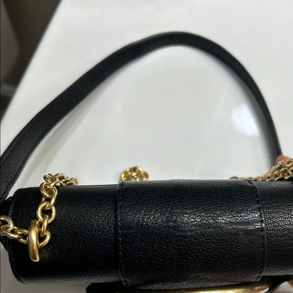 See By Chloe Beautiful Black Leather Crossbody Bag with Gold Accents - Picture 10 of 12